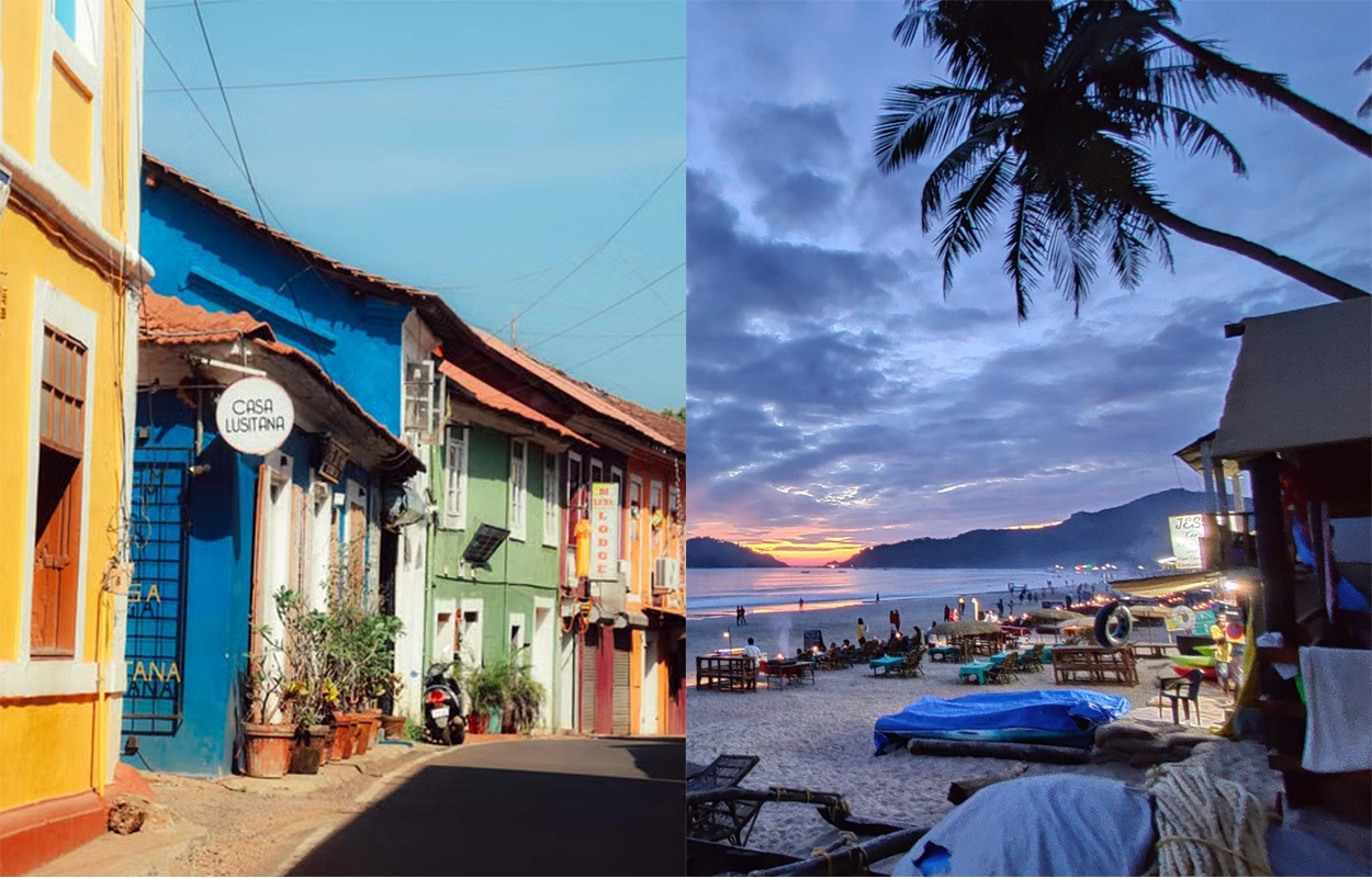 Colorful Portuguese colonial heritage buildings in Fontainhas Panaji Goa