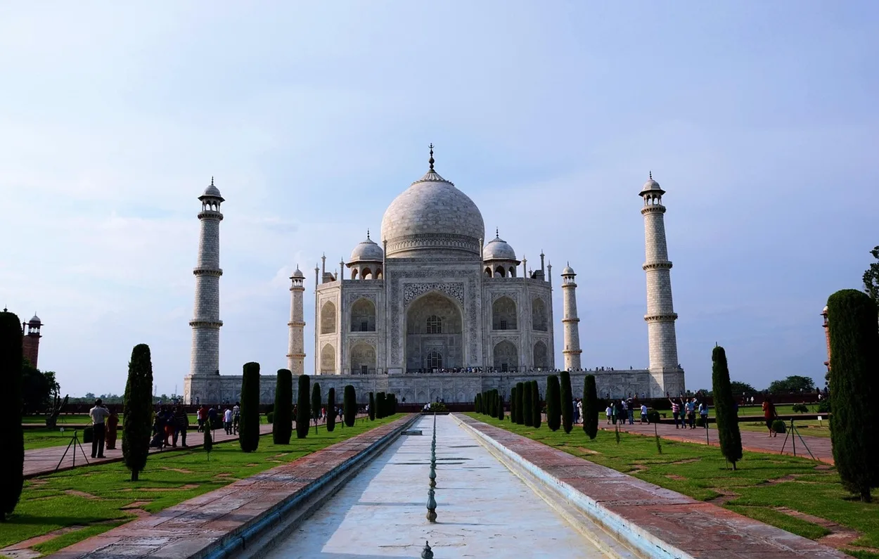 Taj Mahal Agra on a clear winter morning, one of the best times to visit India for sightseeing