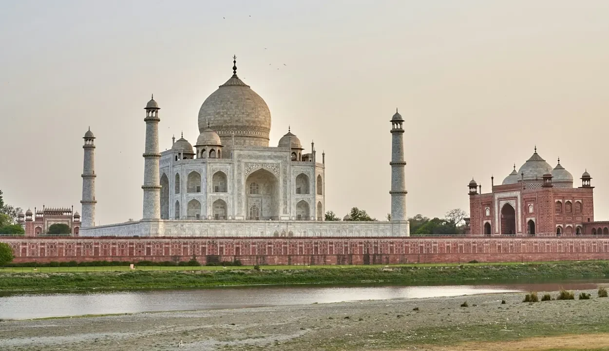 View of the Taj Mahal across the Yamuna River from Mehtab Bagh for the Mehtab Bagh Agra: Complete Visitor Guide